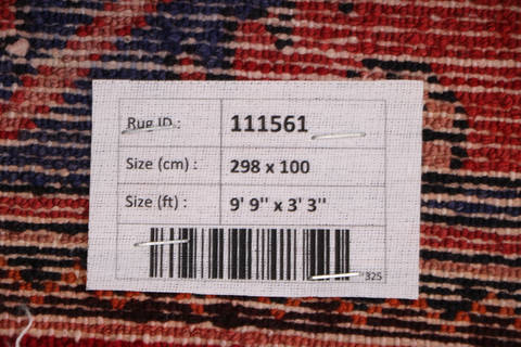 Zanjan Blue Runner Hand Knotted 33 X 99 Area Rug 99-111561 Image 14
