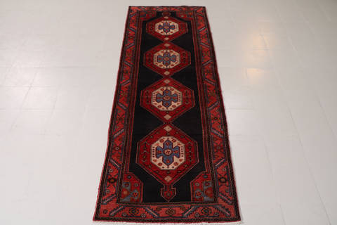 Zanjan Blue Runner Hand Knotted 33 X 99 Area Rug 99-111561 Image 1