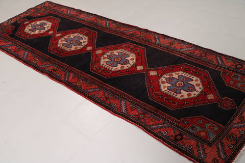 Zanjan Blue Runner Hand Knotted 33 X 99 Area Rug 99-111561 Image 2