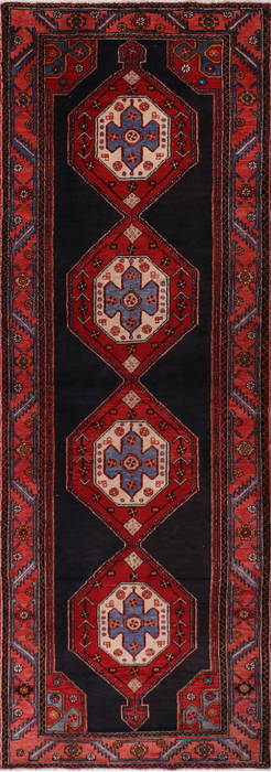 Zanjan Blue Runner Hand Knotted 33 X 99 Area Rug 99-111561 Image 0