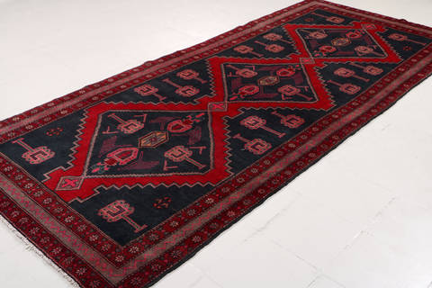 Zanjan Blue Runner Hand Knotted 47 X 110 Area Rug 99-111624 Image 2