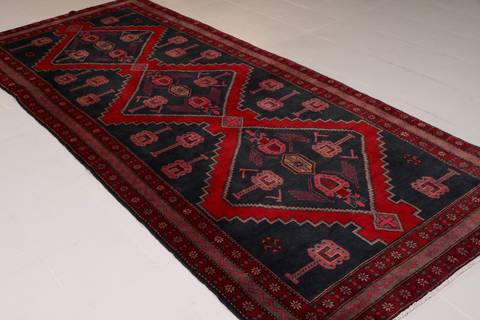 Zanjan Blue Runner Hand Knotted 47 X 110 Area Rug 99-111624 Image 3