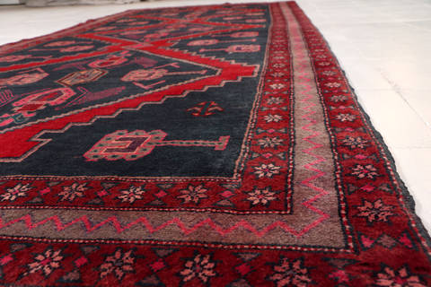 Zanjan Blue Runner Hand Knotted 47 X 110 Area Rug 99-111624 Image 9