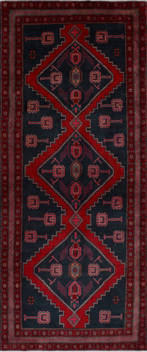 Zanjan Blue Runner Hand Knotted 47 X 110 Area Rug 99-111624 Image 0