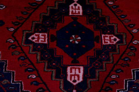Hamedan Red Square Hand Knotted 48 X 410 Area Rug 99-111636 Image 10