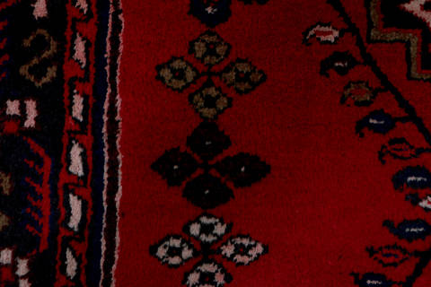 Hamedan Red Square Hand Knotted 48 X 410 Area Rug 99-111636 Image 11