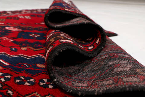 Hamedan Red Square Hand Knotted 48 X 410 Area Rug 99-111636 Image 15