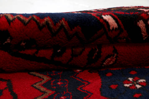 Hamedan Red Square Hand Knotted 48 X 410 Area Rug 99-111636 Image 16