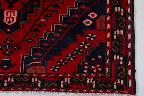 Hamedan Red Square Hand Knotted 48 X 410 Area Rug 99-111636 Image 17