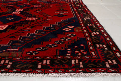 Hamedan Red Square Hand Knotted 48 X 410 Area Rug 99-111636 Image 20