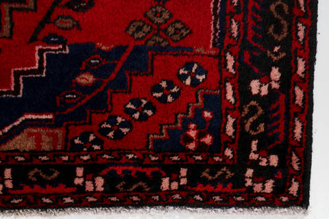 Hamedan Red Square Hand Knotted 48 X 410 Area Rug 99-111636 Image 21