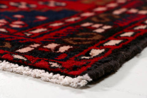 Hamedan Red Square Hand Knotted 48 X 410 Area Rug 99-111636 Image 23