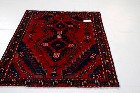Hamedan Red Square Hand Knotted 48 X 410 Area Rug 99-111636 Image 24