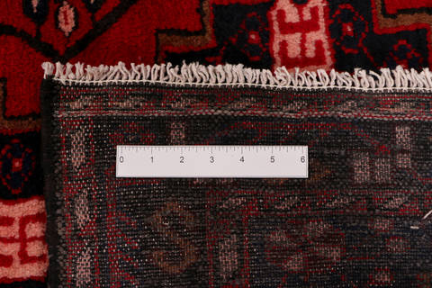 Hamedan Red Square Hand Knotted 48 X 410 Area Rug 99-111636 Image 26