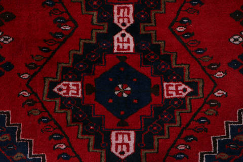 Hamedan Red Square Hand Knotted 48 X 410 Area Rug 99-111636 Image 8