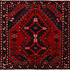 Hamedan Red Square Hand Knotted 48 X 410 Area Rug 99-111636 Thumb 0