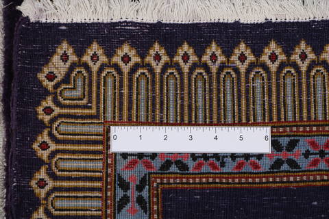 Tabriz Blue Square Hand Knotted 30 X 30  Area Rug 99-111642 Image 14