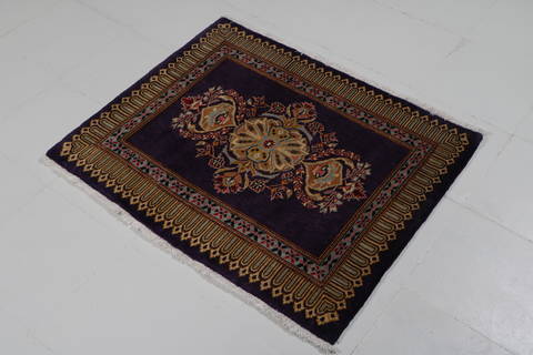 Tabriz Blue Square Hand Knotted 30 X 30  Area Rug 99-111642 Image 4