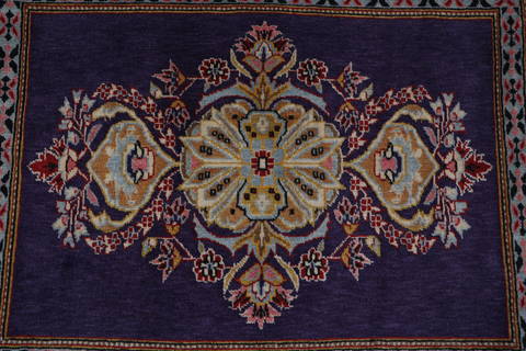 Tabriz Blue Square Hand Knotted 30 X 30  Area Rug 99-111642 Image 6