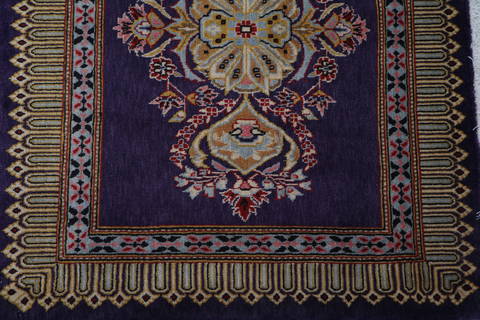 Tabriz Blue Square Hand Knotted 30 X 30  Area Rug 99-111642 Image 8