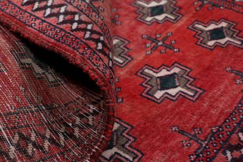 Turkman Red Square Hand Knotted 27 X 30 Area Rug 99-111646 Image 9