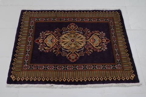 Tabriz Blue Square Hand Knotted 27 X 32  Area Rug 99-111648 Image 2