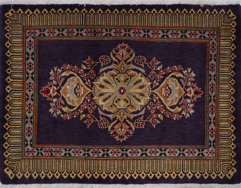 Tabriz Blue Square Hand Knotted 27 X 32  Area Rug 99-111648 Image 0