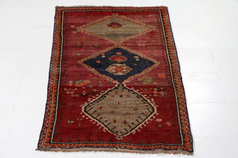 Shiraz Red Hand Knotted 35 X 51  Area Rug 99-111653 Image 1