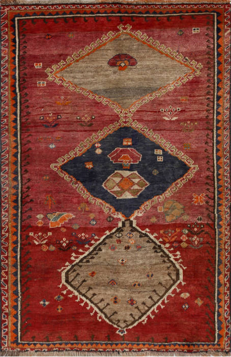 Shiraz Red Hand Knotted 35 X 51  Area Rug 99-111653 Image 0