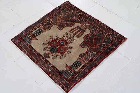 Tabriz Beige Square Hand Knotted 22 X 23  Area Rug 99-111662 Image 3