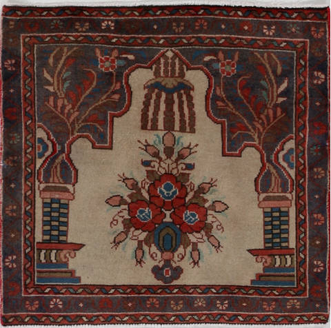 Tabriz Beige Square Hand Knotted 22 X 23  Area Rug 99-111662 Image 0