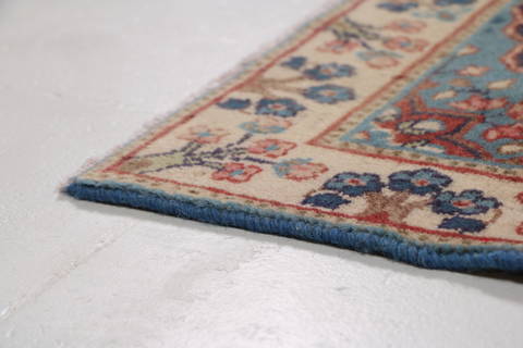 Kerman Blue Hand Knotted 110 X 30 Area Rug 99-111665 Image 10