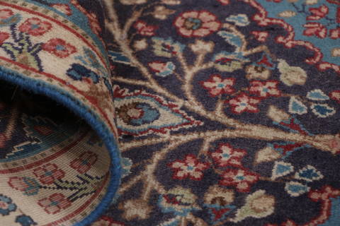 Kerman Blue Hand Knotted 110 X 30 Area Rug 99-111665 Image 11