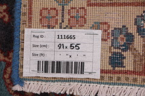 Kerman Blue Hand Knotted 110 X 30 Area Rug 99-111665 Image 14