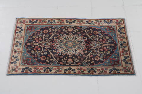 Kerman Blue Hand Knotted 110 X 30 Area Rug 99-111665 Image 4