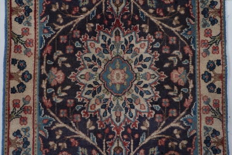 Kerman Blue Hand Knotted 110 X 30 Area Rug 99-111665 Image 6