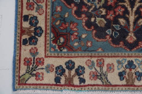 Kerman Blue Hand Knotted 110 X 30 Area Rug 99-111665 Image 8