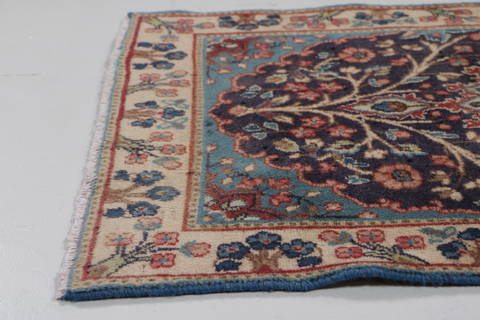 Kerman Blue Hand Knotted 110 X 30 Area Rug 99-111665 Image 9