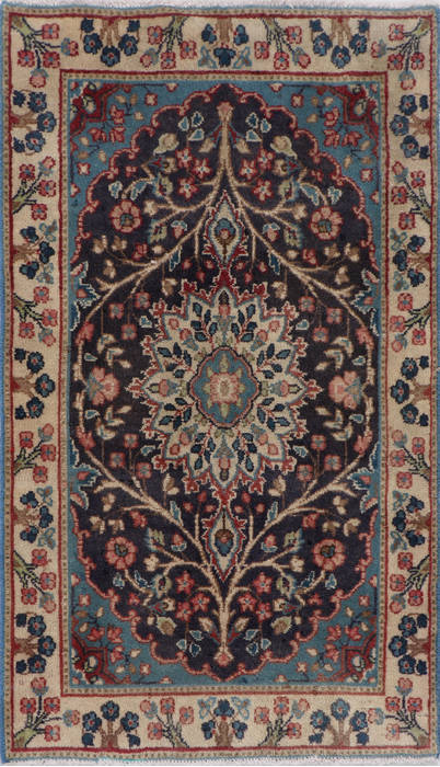 Kerman Blue Hand Knotted 110 X 30 Area Rug 99-111665 Image 0