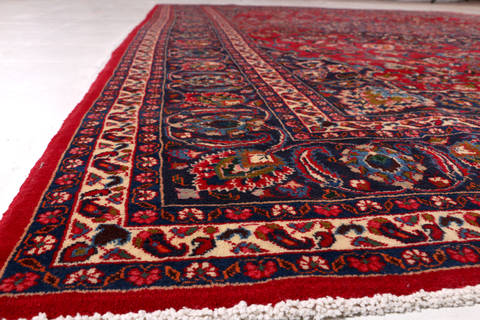 Mashad Red Hand Knotted 82 X 112 Area Rug 99-111667 Image 10