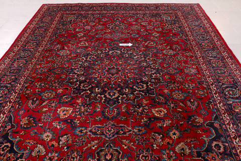 Mashad Red Hand Knotted 82 X 112 Area Rug 99-111667 Image 11