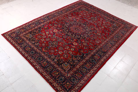 Mashad Red Hand Knotted 82 X 112 Area Rug 99-111667 Image 2
