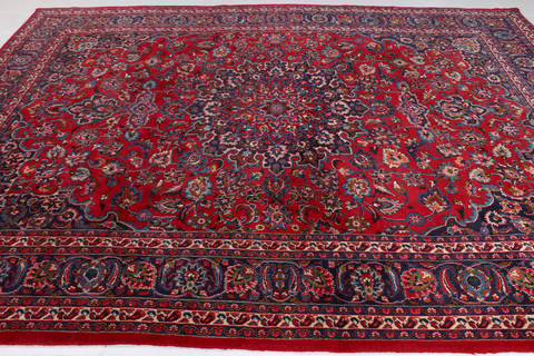 Mashad Red Hand Knotted 82 X 112 Area Rug 99-111667 Image 4