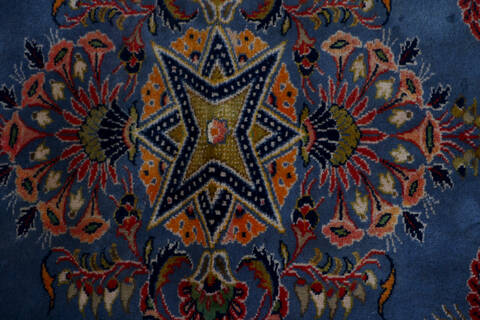 Tabriz Blue Hand Knotted 24 X 28  Area Rug 99-111689 Image 5