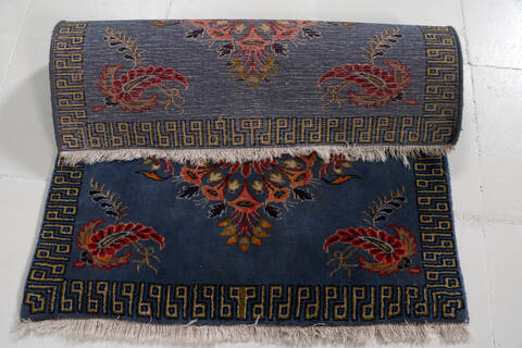 Tabriz Blue Hand Knotted 24 X 28  Area Rug 99-111689 Image 6