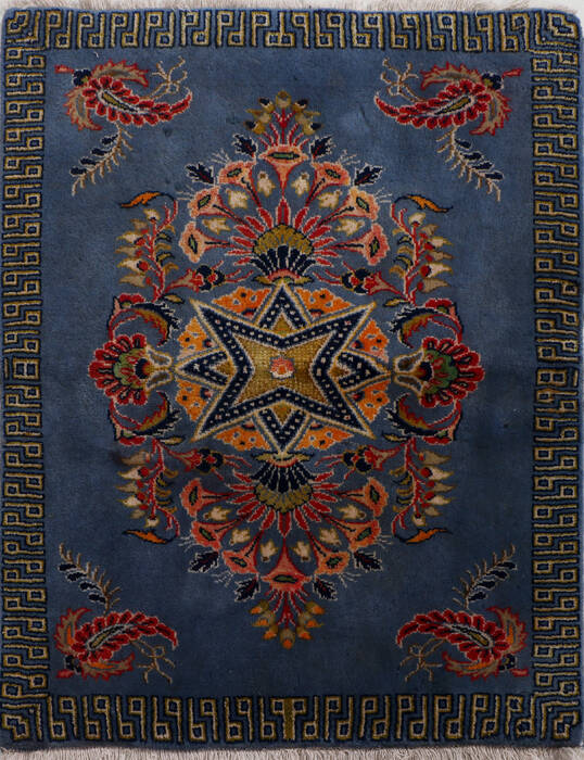 Tabriz Blue Hand Knotted 24 X 28  Area Rug 99-111689 Image 0