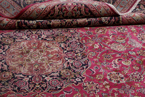 Mashad Red Hand Knotted 99 X 1210 Area Rug 99-111705 Image 12
