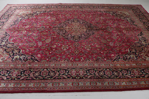 Mashad Red Hand Knotted 99 X 1210 Area Rug 99-111705 Image 4