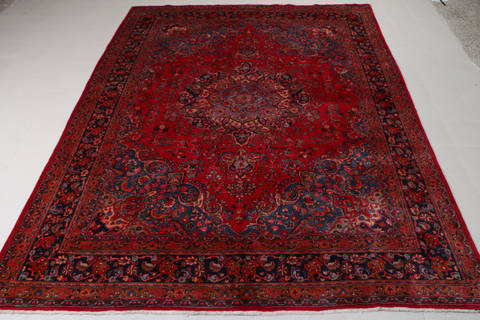 Sabzevar Red Hand Knotted 95 X 124 Area Rug 99-111706 Image 1