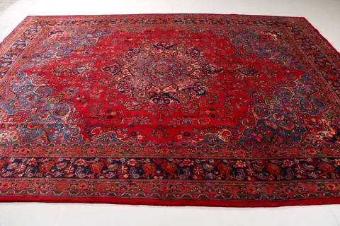 Sabzevar Red Hand Knotted 95 X 124 Area Rug 99-111706 Image 4